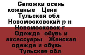 Сапожки осень кожаные › Цена ­ 800 - Тульская обл., Новомосковский р-н, Новомосковск г. Одежда, обувь и аксессуары » Женская одежда и обувь   . Тульская обл.